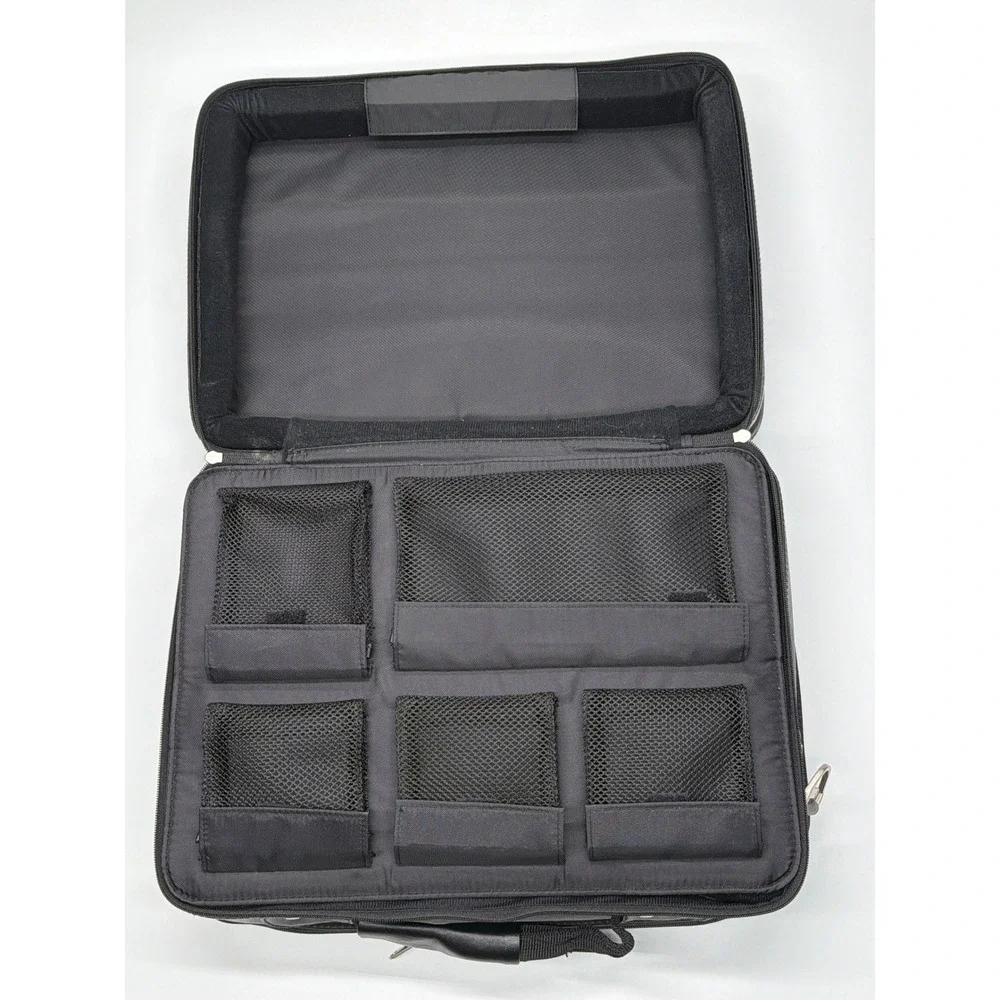 Samsonite Black Faux Leather Laptop Briefcase Business Travel Bag Organizer